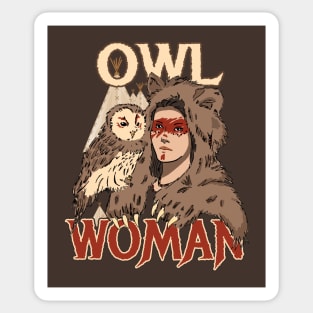 Owl Woman with Bear Headdress Sticker